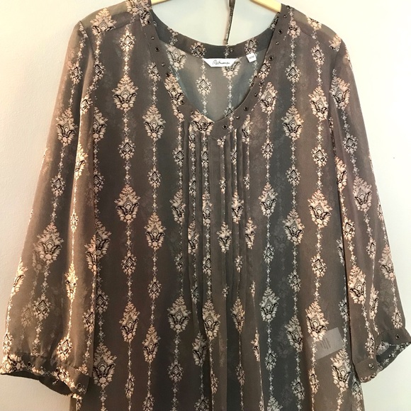 Bohemian blouse | boho top | pink gray blouse - Picture 5 of 8